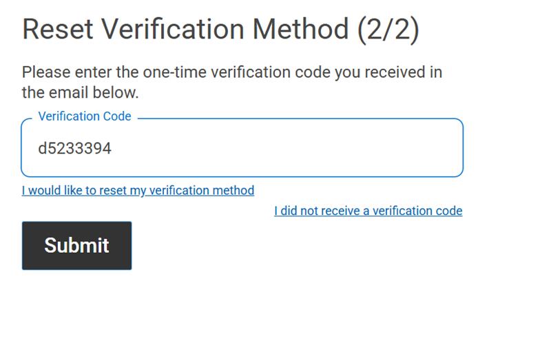 ServiceConnect - Candidate Hub - Resetting your Verification Method