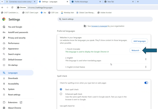ServiceConnect - Profile Advantage - Changing the browsers language to ...