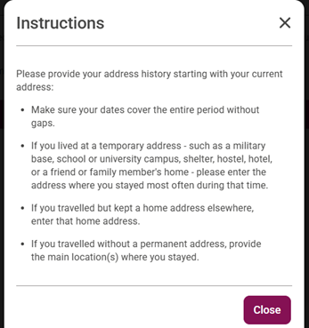 ServiceConnect - How do I enter my address history into my profile?